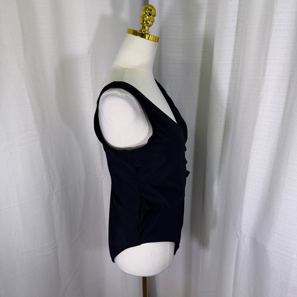 NWOT Summersalt The Perfect Wrap One-Piece Swimsuit US 16 Black V-Neck Tie Side - Picture 12 of 12